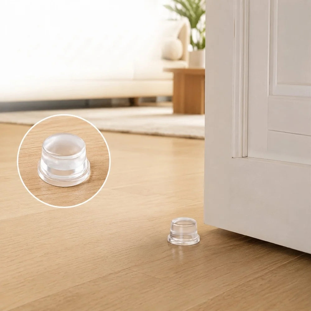 1-8Pcs Clear Soft Silicone Door Stopper Anti Collision Wall Guard Adhesive Rubber Bumper Protector For Door Handle Cabinet Qme