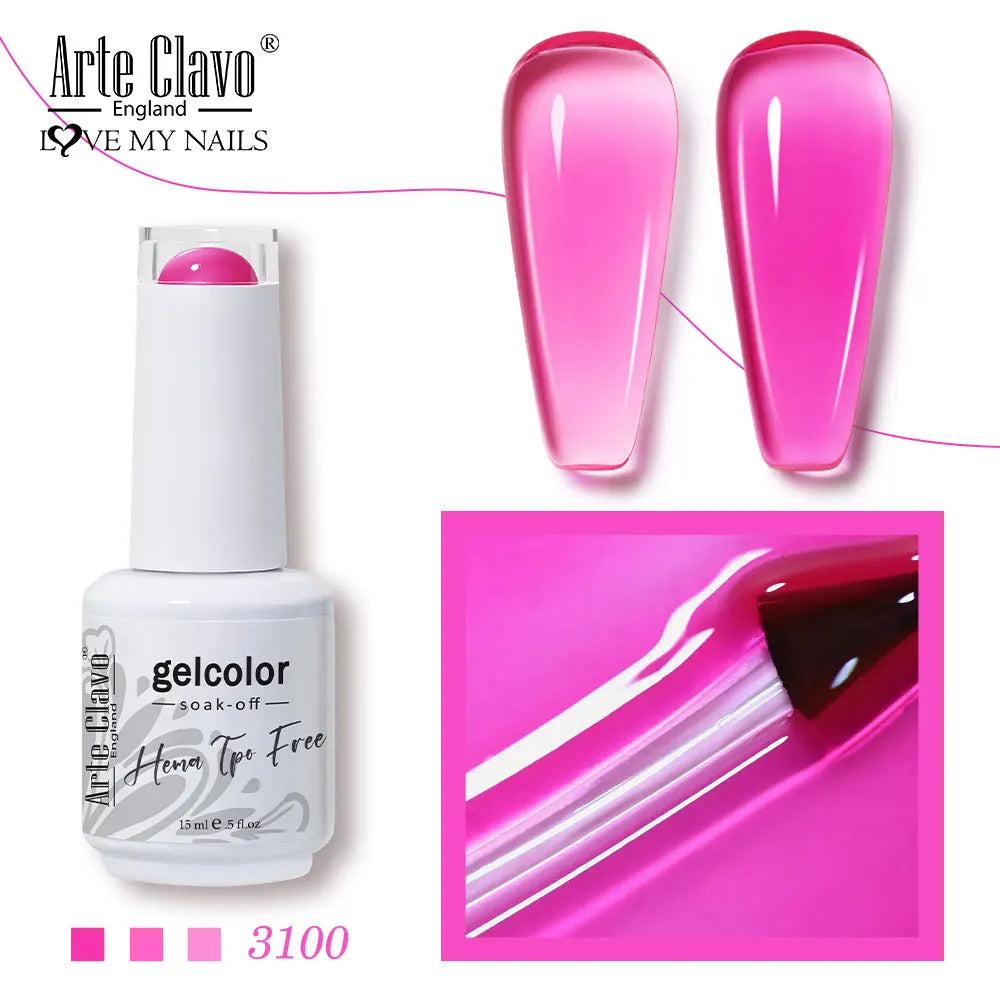 Arte Clavo Jelly Series Semi-transparent Light Pink Peach Gel Nail