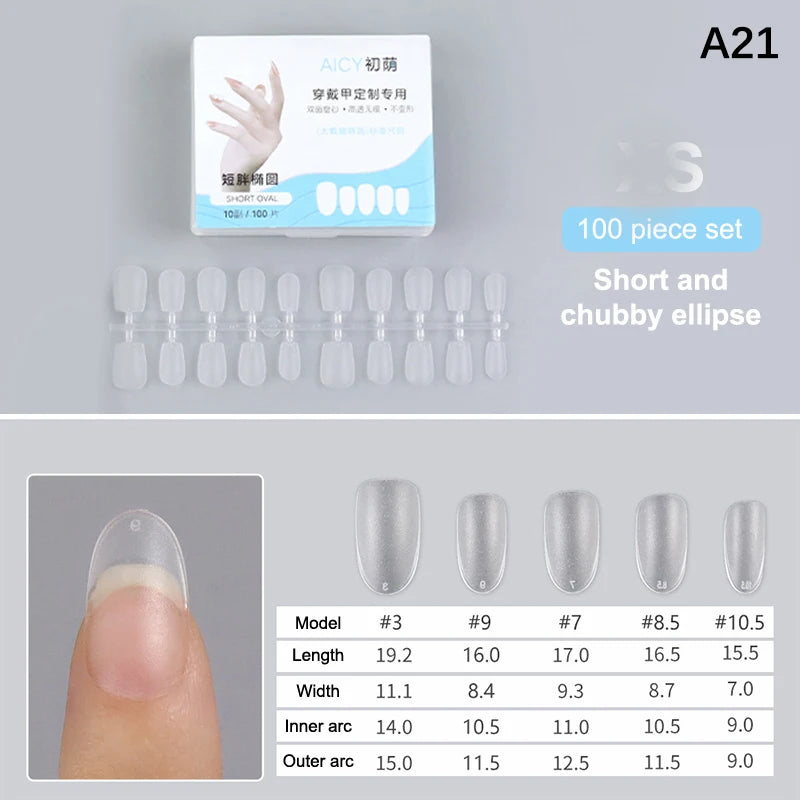 Box Matte Medium Short Press Nails Matt Soft Gel Fake No Polishing Qme A21