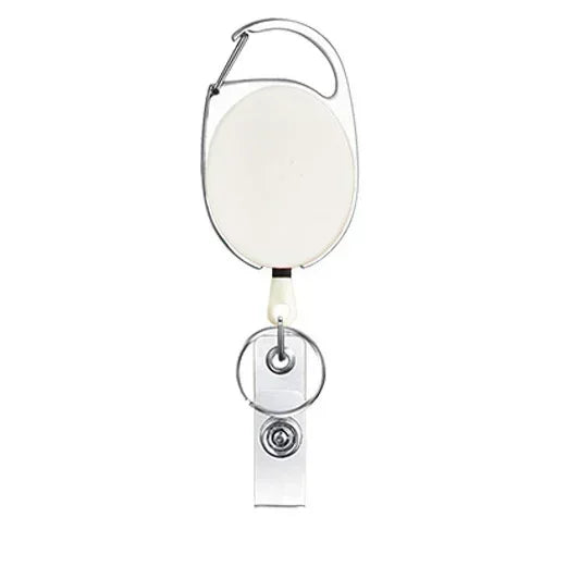 Transparent Cards Slots ID Tag Heavy-Duty Badge Holders Hard Transparent Scratch-Proof Case Protector Retractable Badge Clips Qme White Clip