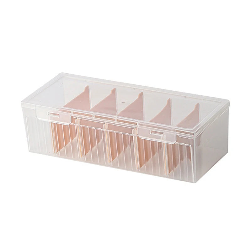 Desk Organizer Box Classification Stationery Transparent Plastic Qme Orange