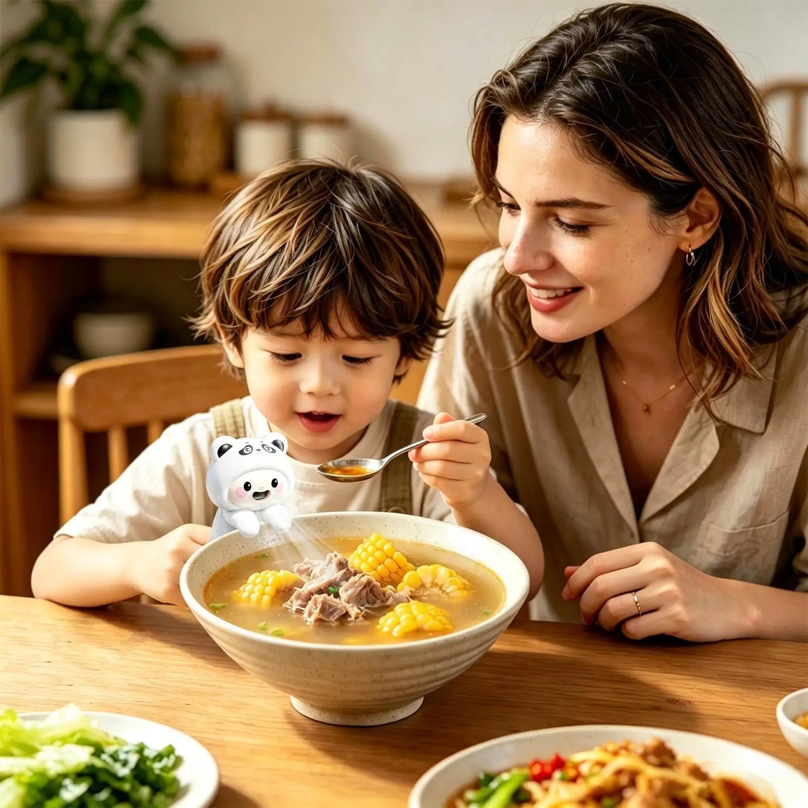 Small Fan For Cooling Food Funny Animal Quiet USB Rechargeable Cute Hot Drinks Cooler Fan For Soups Stews Coffees Teas Baked Qme