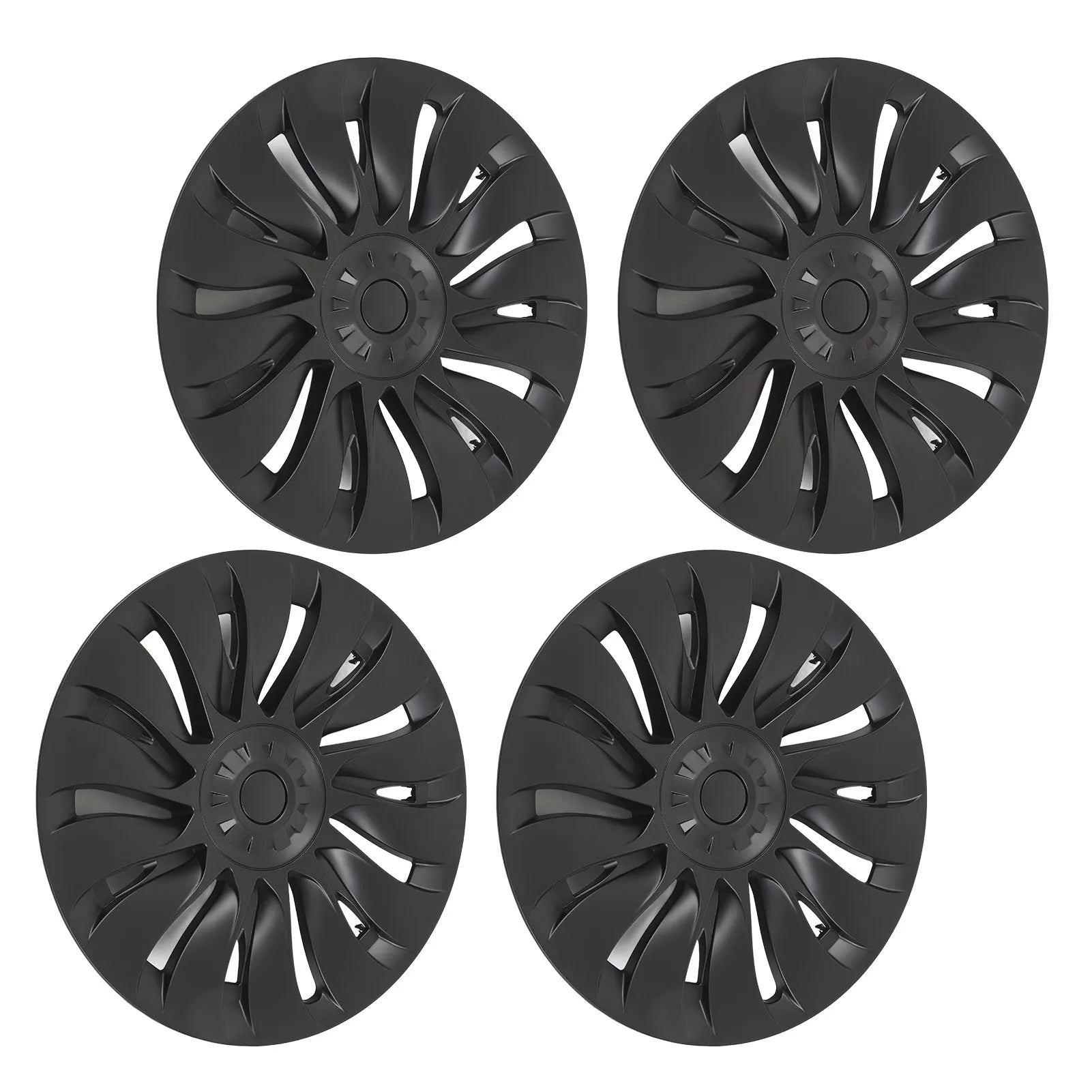 4Pcs Matte Black Symmetrical Wheel Hub 19 Inch Replacement Enhance Vehicle Appearance for Tesla Model Y 2020 to 2023 Qme