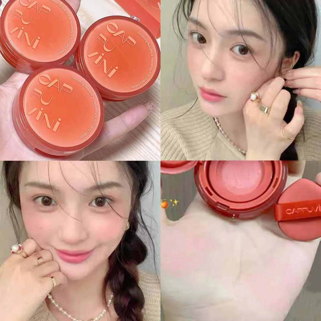 Soft Smooth Blush Cream Mud Pink Rose Brightening Expanding Color Long-lasting Moisturizing Cheek Tint Face Rouge High Pigment Qme 01
