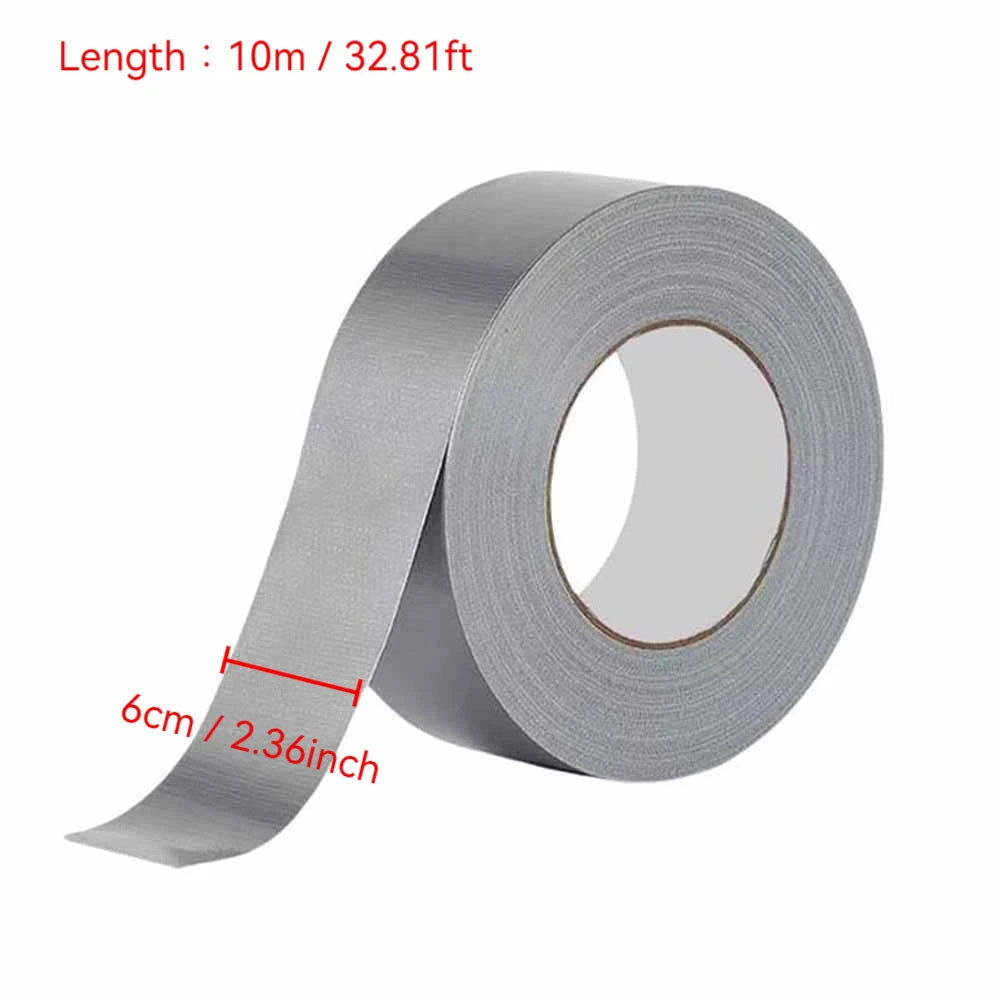 10m Heavy Duty Silver Duct Tape Waterproof Strong Adhesive Cloth Tape For Repair Sealing Packaging Floor Protection Qme 6cmX10m 2pcs