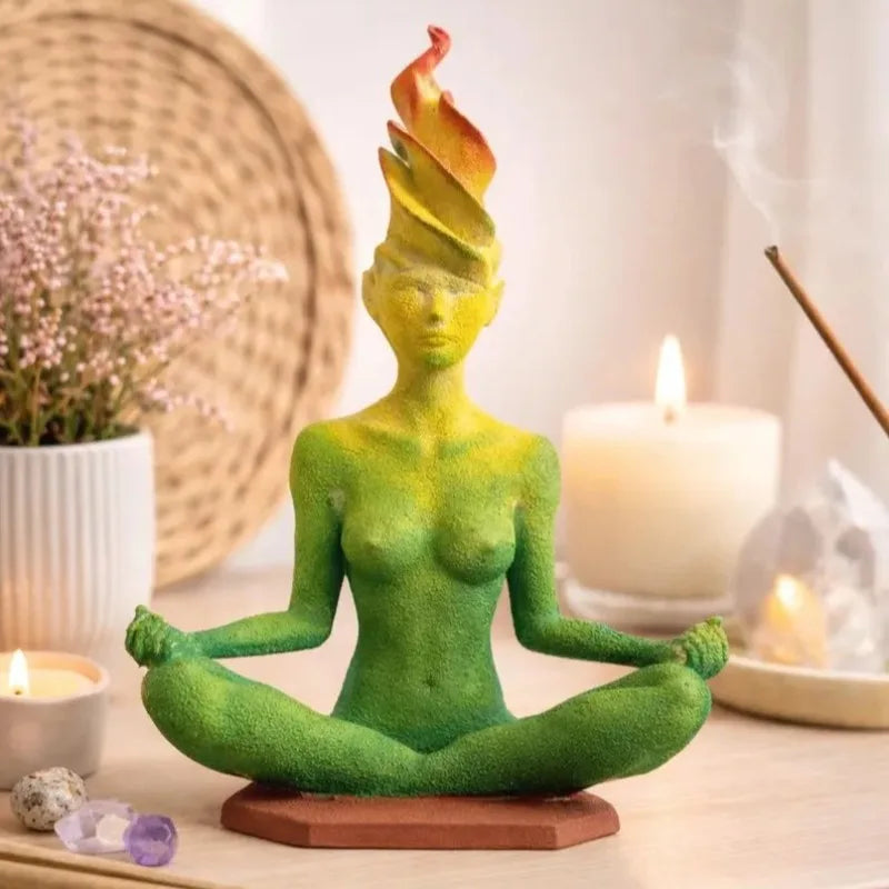 Nature Goddess Figurine Mindful Yoga Practice Elegant Decor Enhance Qme