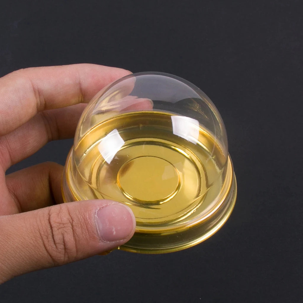 50pcs Mini Transparent Cake Box Container Transparent Cupcake Dome Pastry Baking Packaging Boxes Wedding Party Supplies Gifts Qme 1 as shown