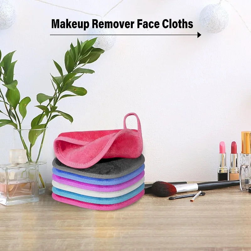 5 Colors Makeup Remover Cloth Towels Face Washcloth Pads Reusable Qme