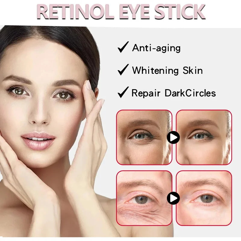 Retinol Eye Cream Stick Collagen Fade Fine Lines Wrinkle Lightening Dark Circles Firming Eye Bag Puffiness Moisturizing Eye Care Qme