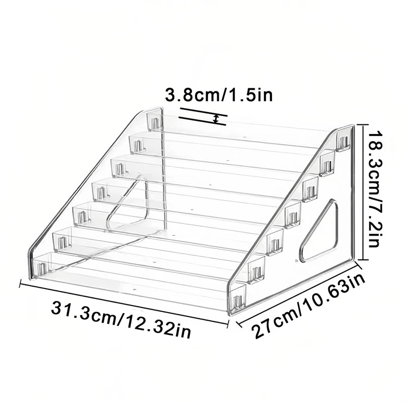 Multi-layer Clear Acrylic Nail Polish Display Stand Plastic Storage Qme 7 layers
