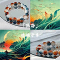 b09 Classical Fashion Sweet Exquisite Cherry Blossom Gradient Glazed Ice Cracking Glass Bracelet Natural Colors Beaded Bracelet Qme Dark Gold