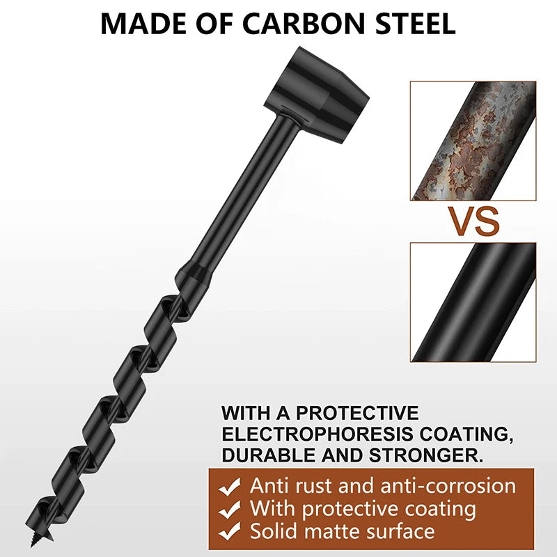 Outdoor Extended Drill Bit Hand Wood Punch Manual Auger Bush-craft Qme