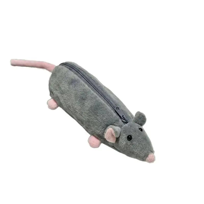 1PcsCute Flower Branch Rat Plush Pencil Case Makeup Bag Large Qme
