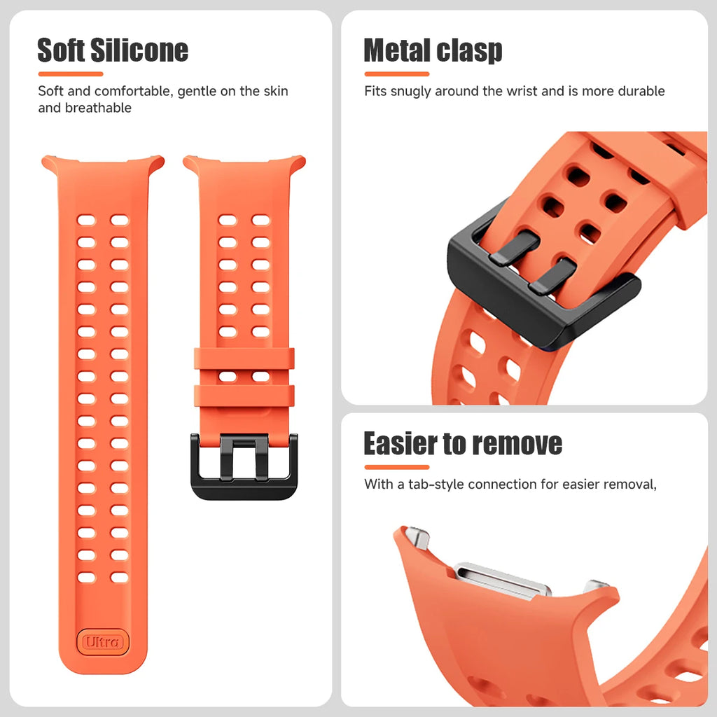 Strap for Samsung Galaxy Watch Ultra 47mm Sports Silicone Bracelet for Samsung Galaxy Watch 9 Ultra2 47mm Band Correa Qme
