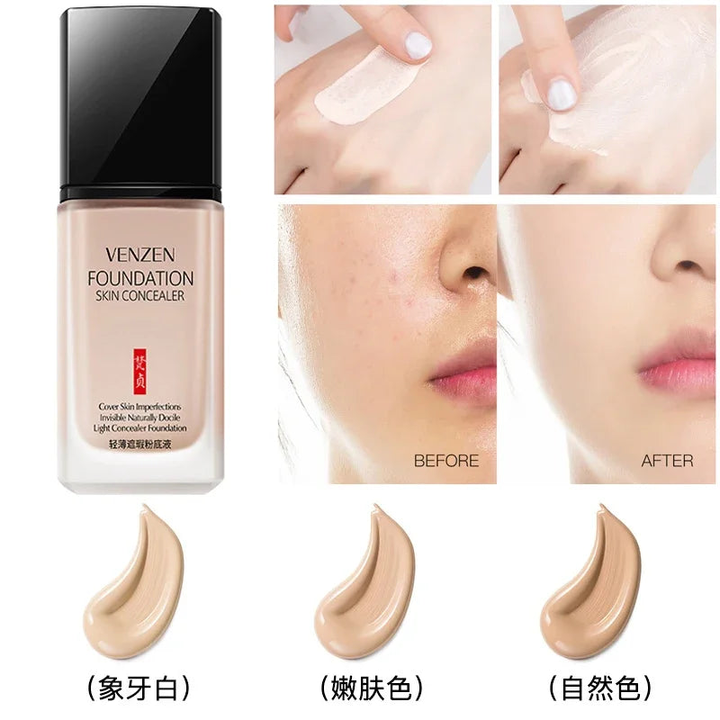 Face Foundation Light Concealer Bubble Liquid Foundation Repair Concealer Primer Moisturizing BB Cream Makeup Cosmetics Qme