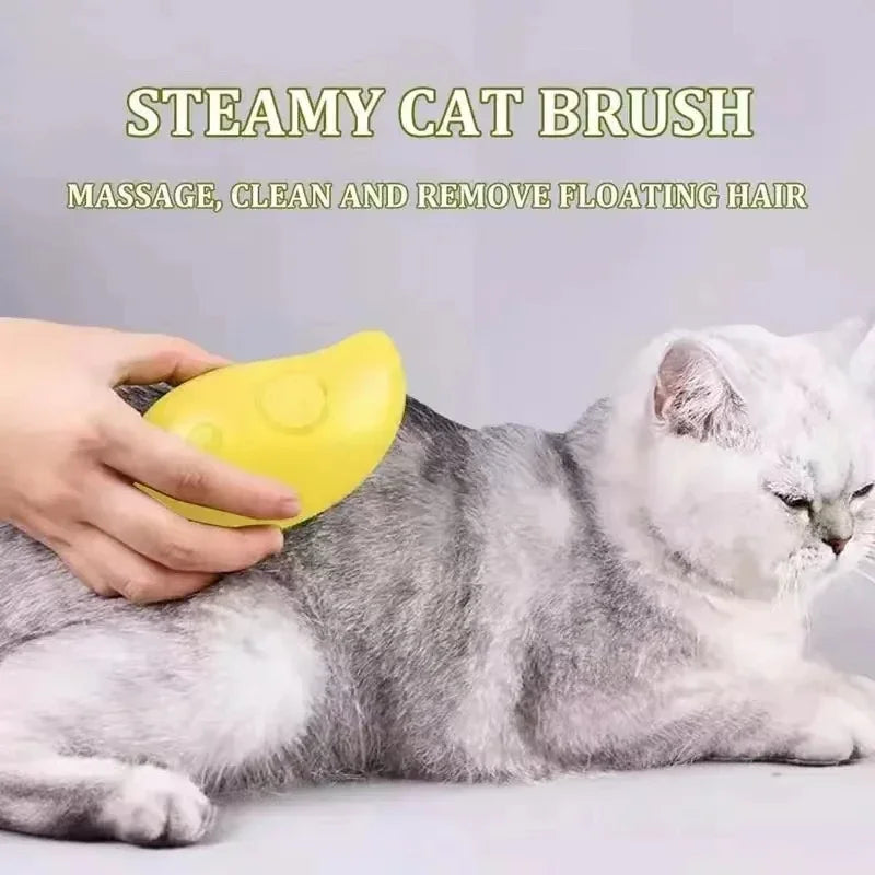 Cat Steam Brush Electric Water Sprayer Pet Grooming Kitten Pet Comb Soft Silicone Hair Remover Comb for Dogs Beauty Supplies Dog Qme