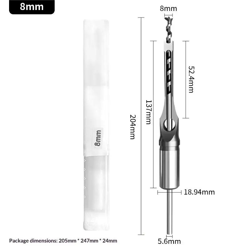 Mortising Chisel Adapter DIY Woodworking Drilling Tools Durable Qme 8mm