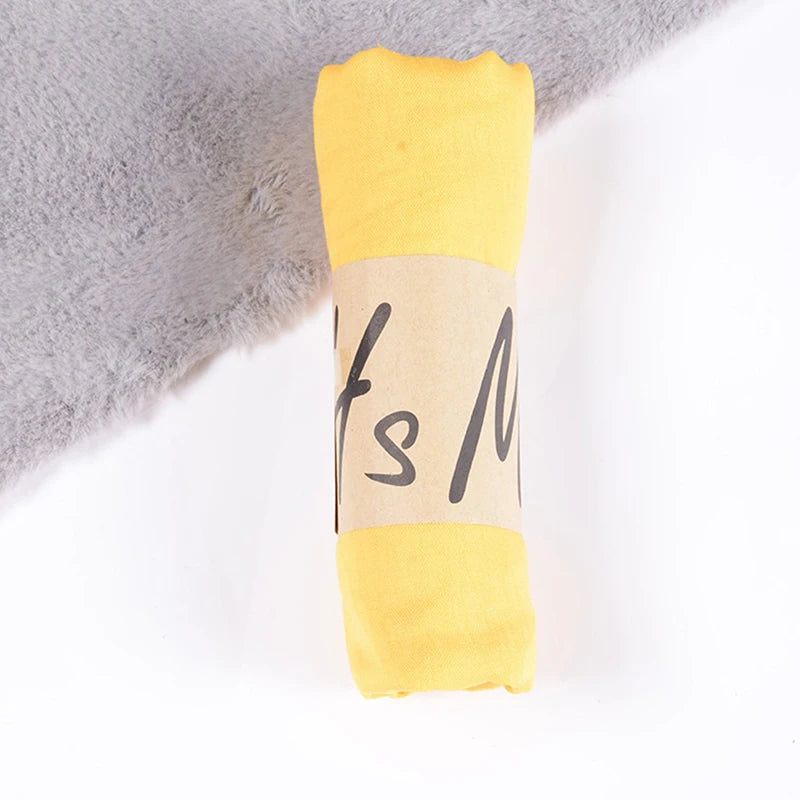 Women Native Windproof Scarf Shawls Wraps Solid Cotton Warm Scarves Qme Yellow