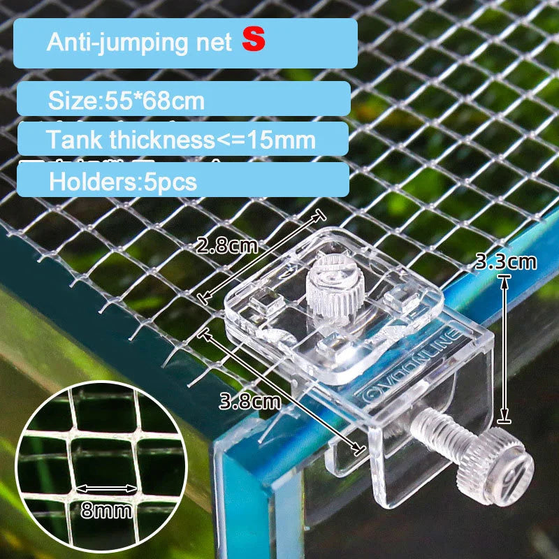 Anti-jumping Net Aquarium Anti Escape Net Cover Fresh Seawater Reef Fish Tank Shrimp Accessories Pet Product Tools Plants Holder Qme Anti-jump Net S