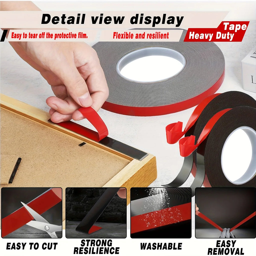 Super Strong Double-Sided Adhesive Foam Tape for Car Mounting And Fixing - Permanent Durable Pad Special Tape Qme