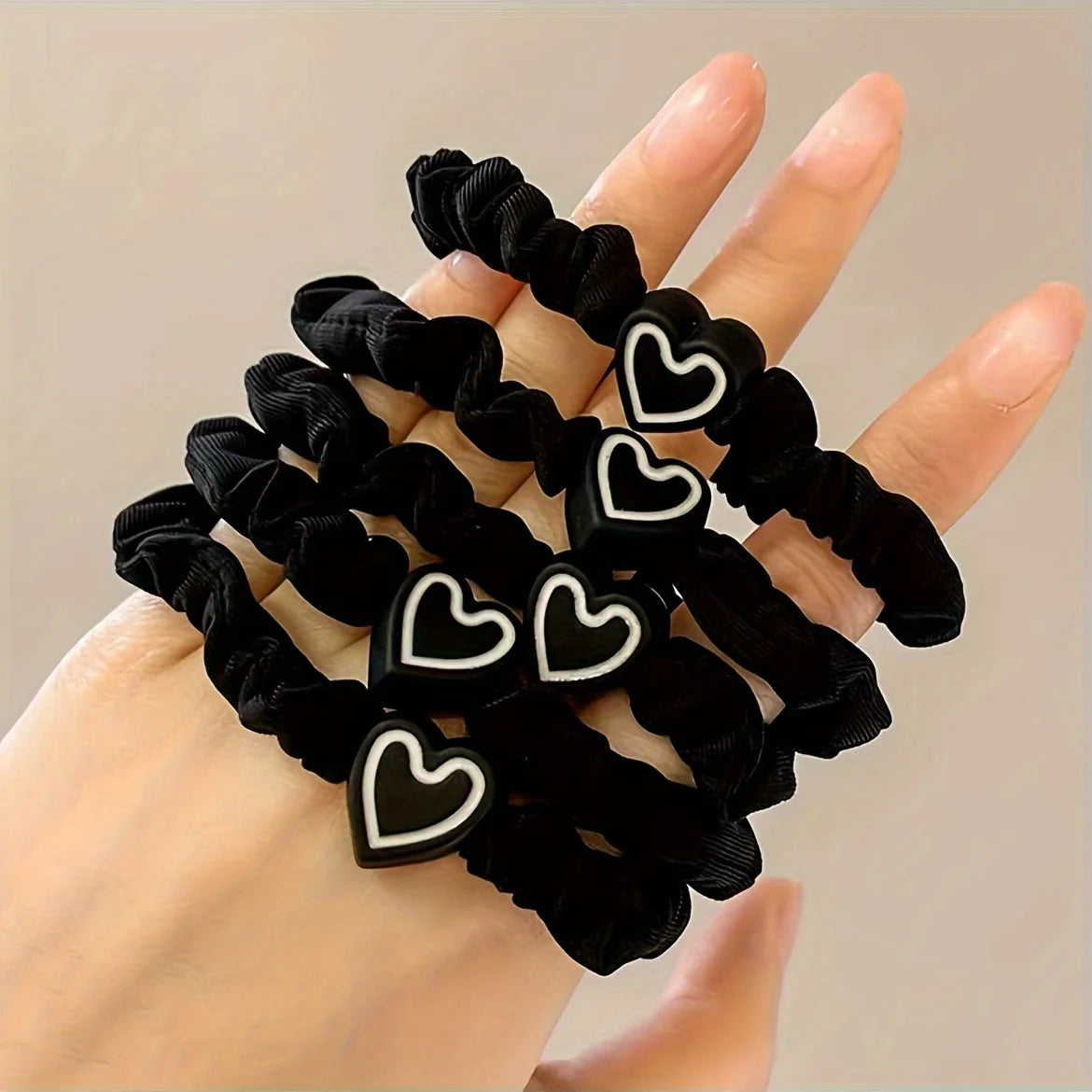 Love Small Intestine Hairband Fluffy High Ponytail Hair Rope Tie Hair Elastic Head Rope Girl Hair Accessories Don't Hurt Hair Qme Black 10pcs