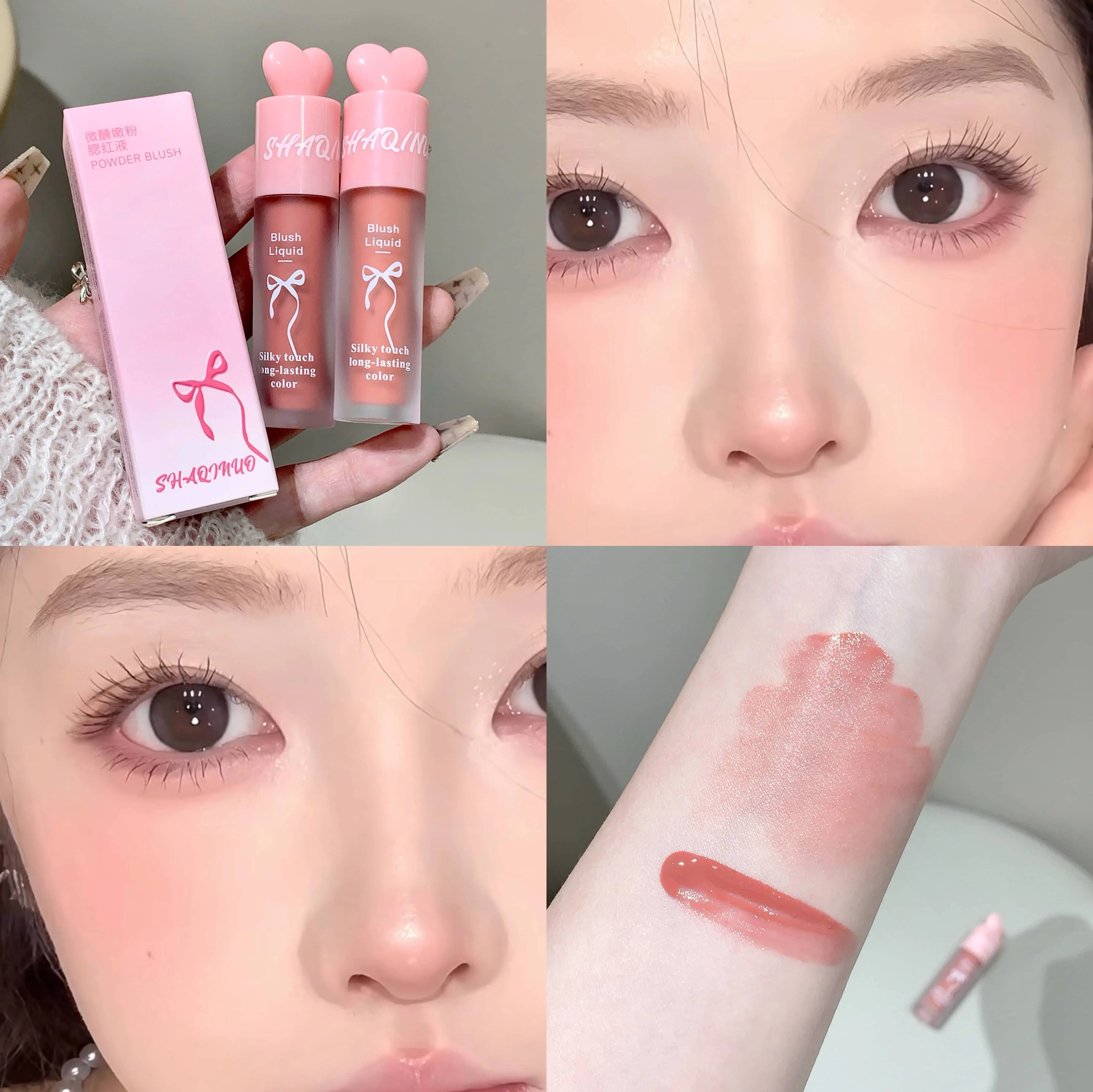 SHAQINUO Liquid Blush Natural Low Saturation Water Light Sponge Brush Qme S9027-3