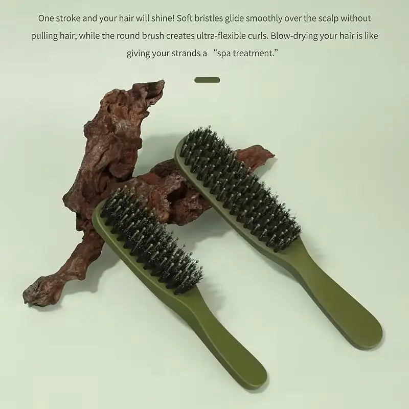 Boar Bristle Hair Brush Travel Portable Comb Women Combs Scalp Qme