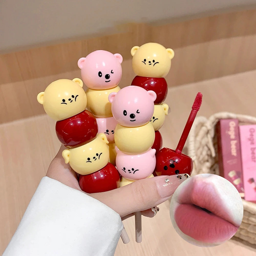 Gege Bear Matte Velvet Cute Candied Haws Lip Mud Cream Clay Qme