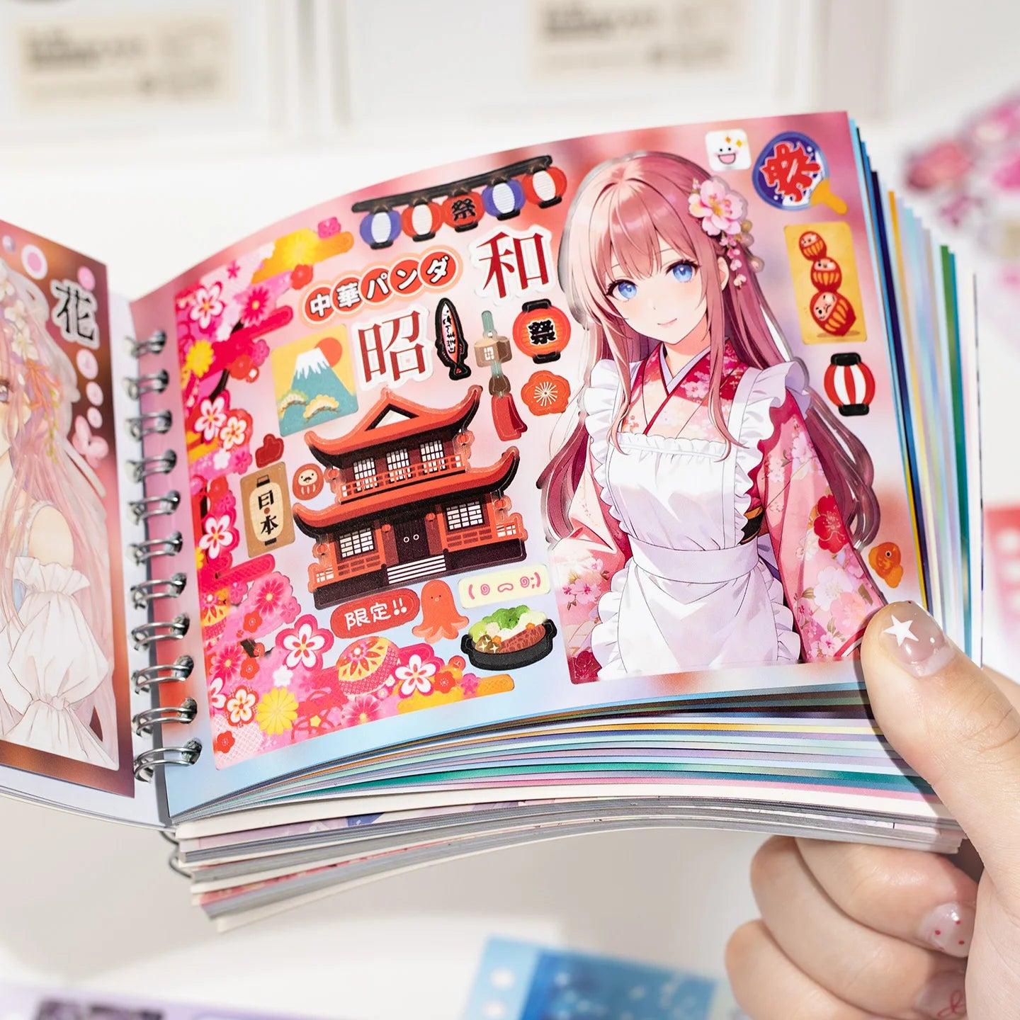 TIANZI 20/40 Sheets Anime Cartoon Die Cut Stickers Book Cute Handmade Scrapbooking Phone Material Stickers for Handbooks Qme