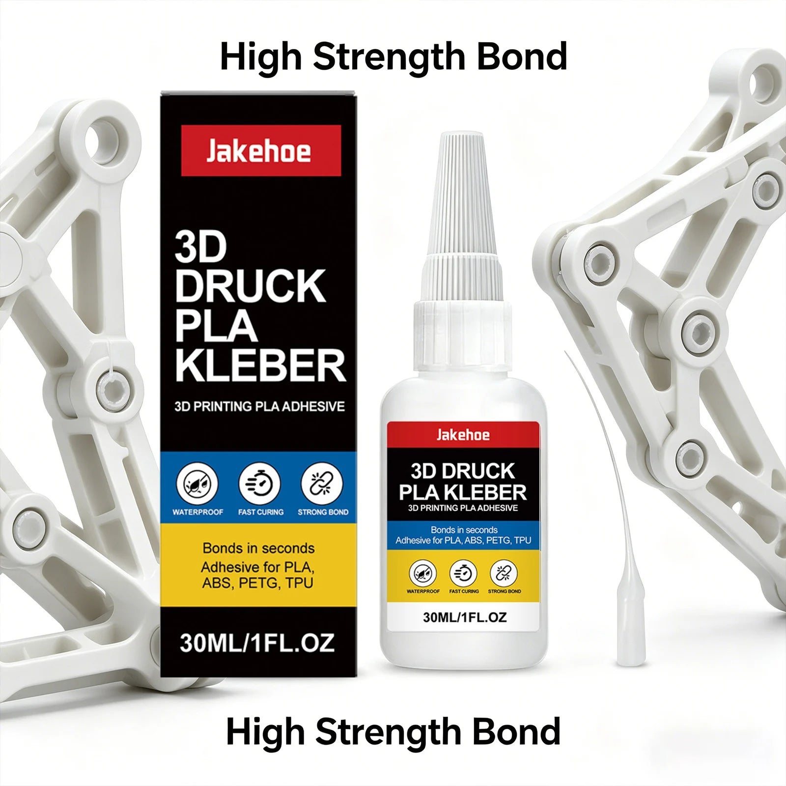 3D Printing Adhesive Waterproof Fast Curing Strong Bond Sturdy Durable Non-irritating Easy to Use Suitable for Various Materials Qme