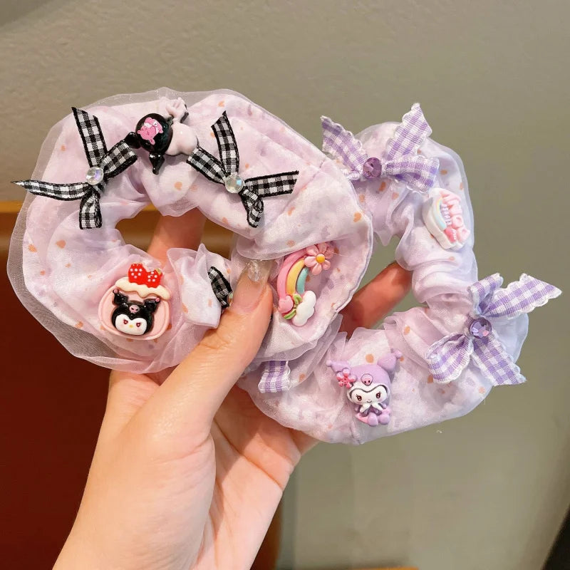 Hello Kitty Kuromi Hair Accessories, Melody School Hair Ties—Excellent Elasticity, Gentle on Hair Qme