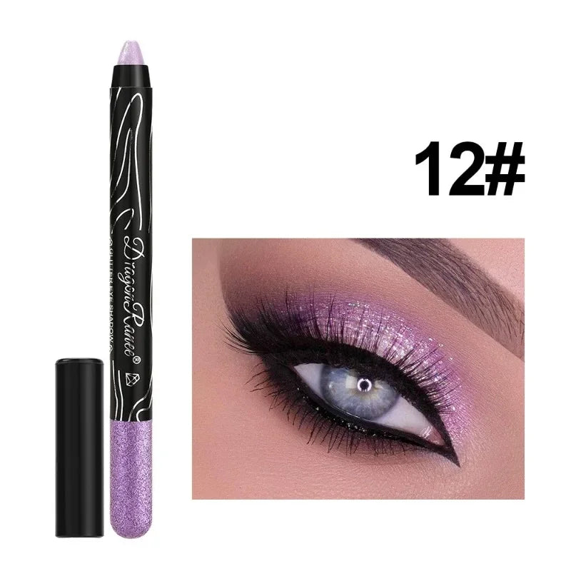 Waterproof Pearlescent Eyeshadow Eyeliner Pencil Lasting Glitter Matte Nude Eye Shadow Makeup Pigment Silkworm Eyeshadow Pen Qme 12