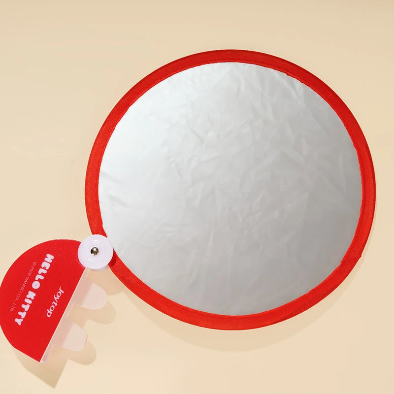 Hello Kitty Folding Reflector Fan Cute Cartoon-Style Portable Selfie Reflector for Students Qme