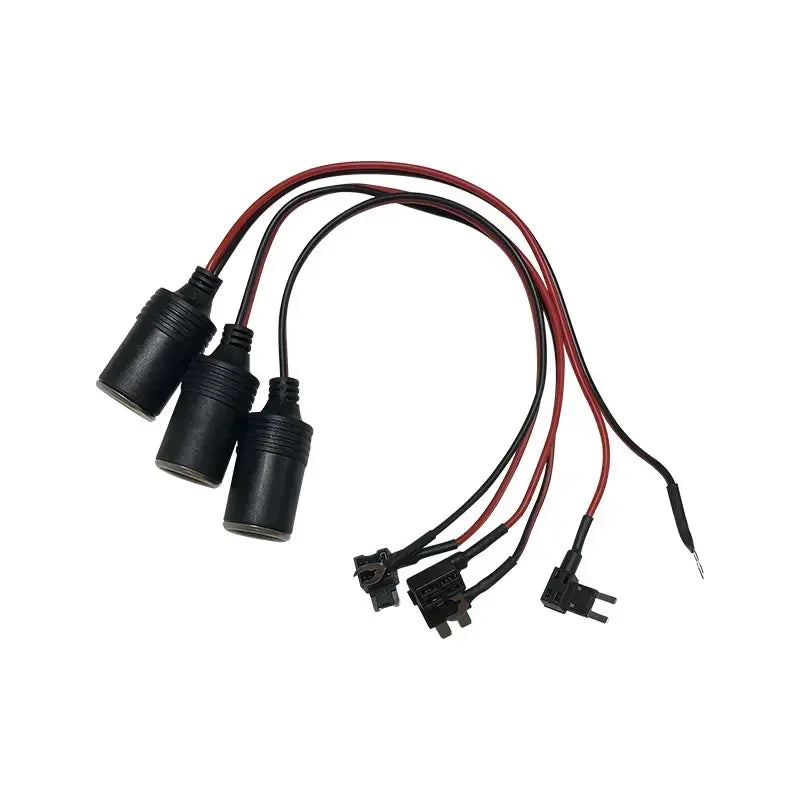 Pure Copper Car Cigarette Lighter Charger Cable Female Socket Plug Connector Adapter Cable Fuse Qme