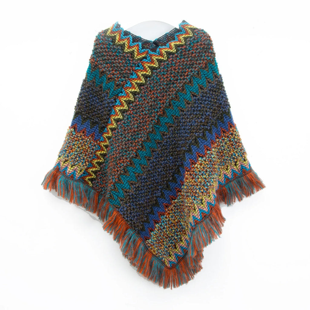 Women Ethnic Style Knitted Cardigan Cape Poncho Wrap Retro Tassel Shawl Stole Cloak Travel Warm Shawls And Wraps Pashmina Qme Brown One Size