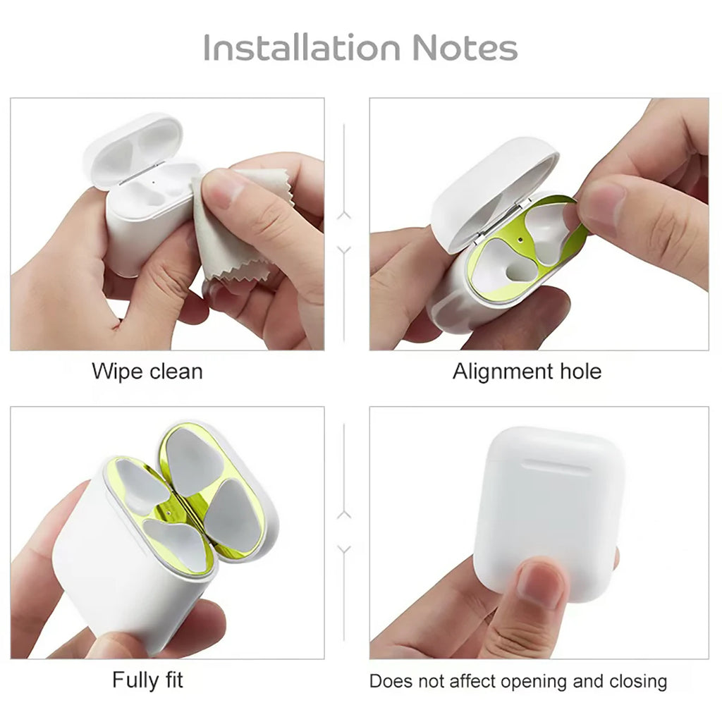 Metal Dust Sticker Protective Case Packaging Compatible Airpods 2 1 Qme
