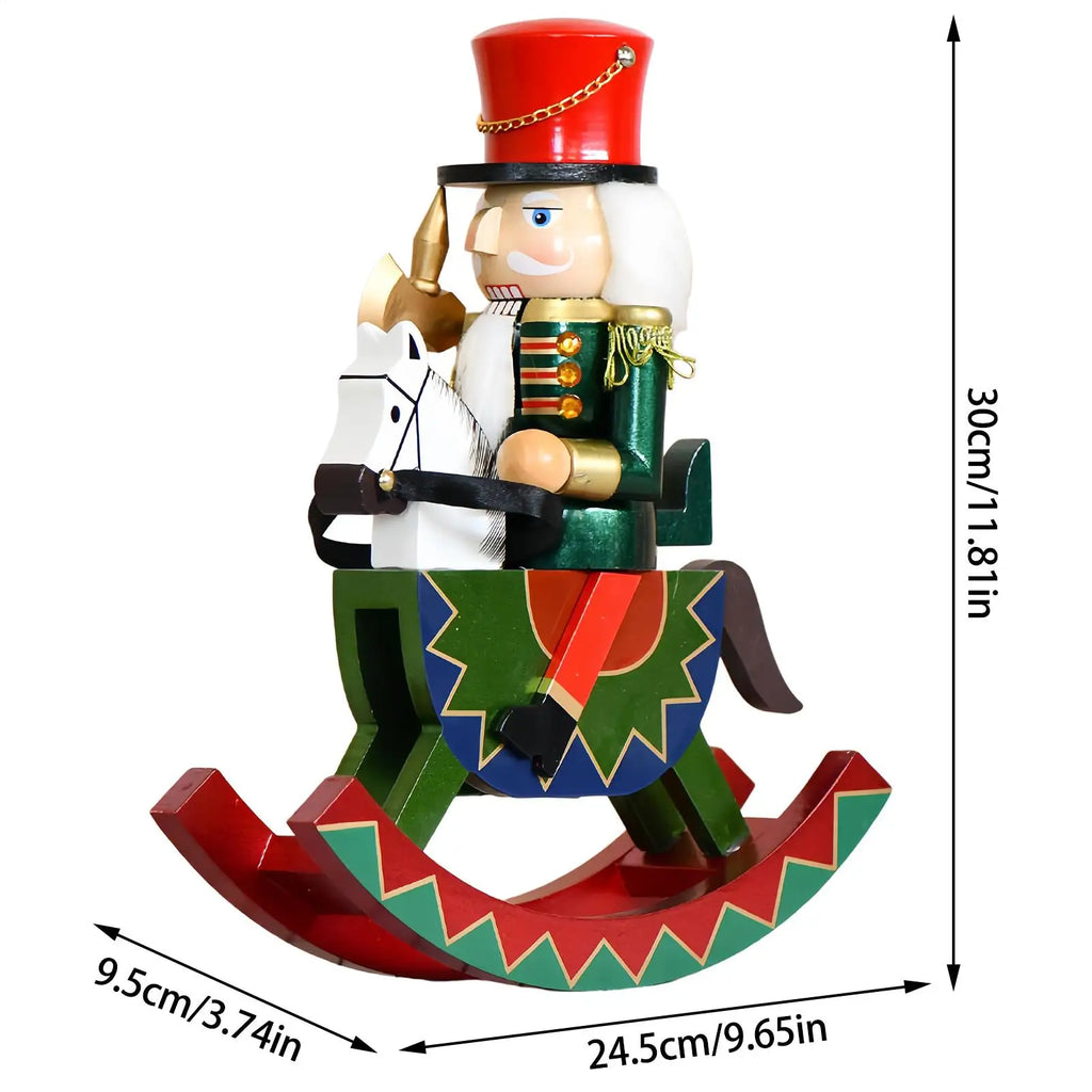 Nutcracker Christmas Decor Retro Wood Statue Party Supplies Wooden Qme