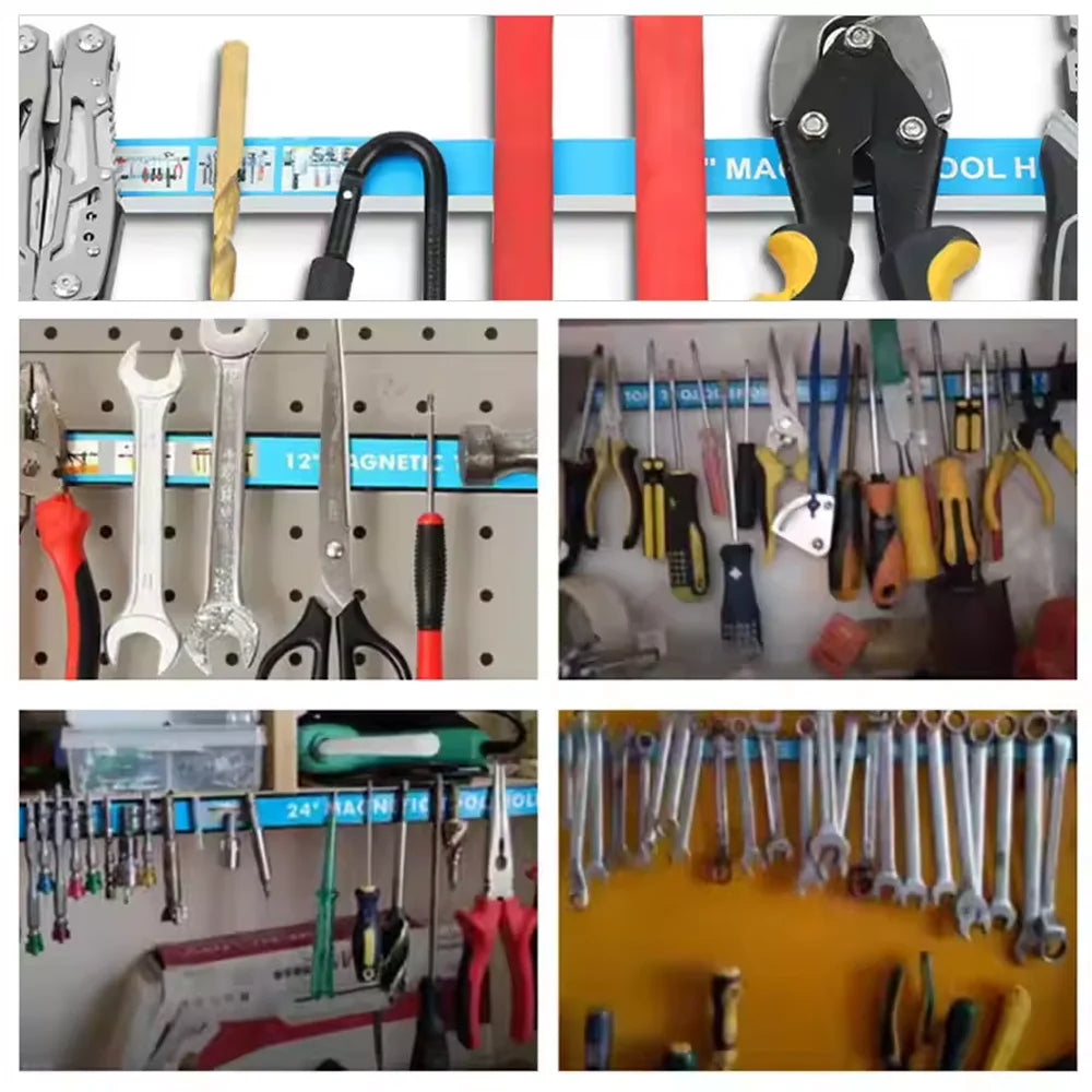 Heavy Duty Magnetic Tool Bar Strong Magnet Strip for Garage & Workshop Wall Mount Organizer for Metal Tools & Knives Qme
