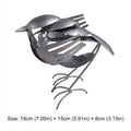 Metal Bird Sculpture for Patio Lawn Decoration Robin Bird Statue Rustic Red Chest Robin Figurine Unique Gift for Bird Lovers Qme Light Grey