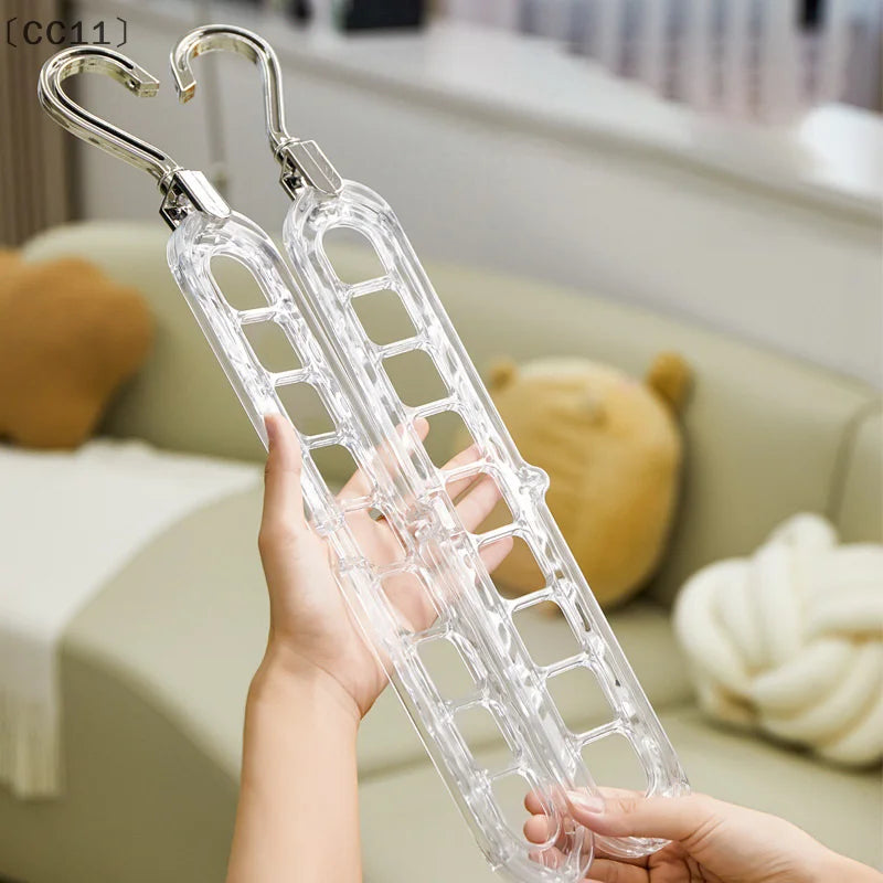 CC11Nine-hole Clothes Hanger Household Red Plastic Multi-function Qme