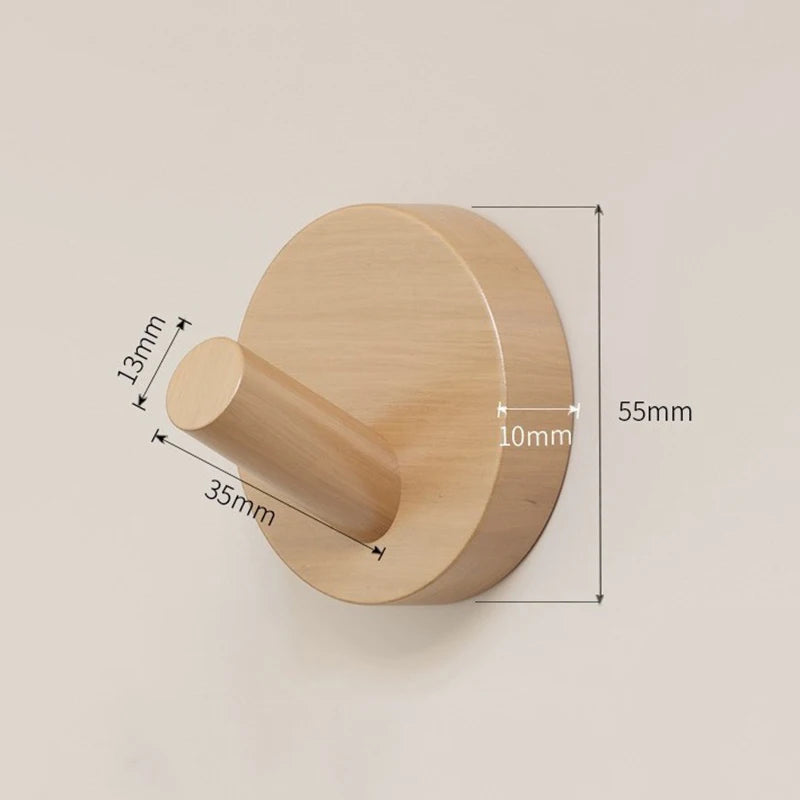 Simple Solid Wood Hook Walnut Hanging Hanger Bathroom Wall Bedroom Qme A1