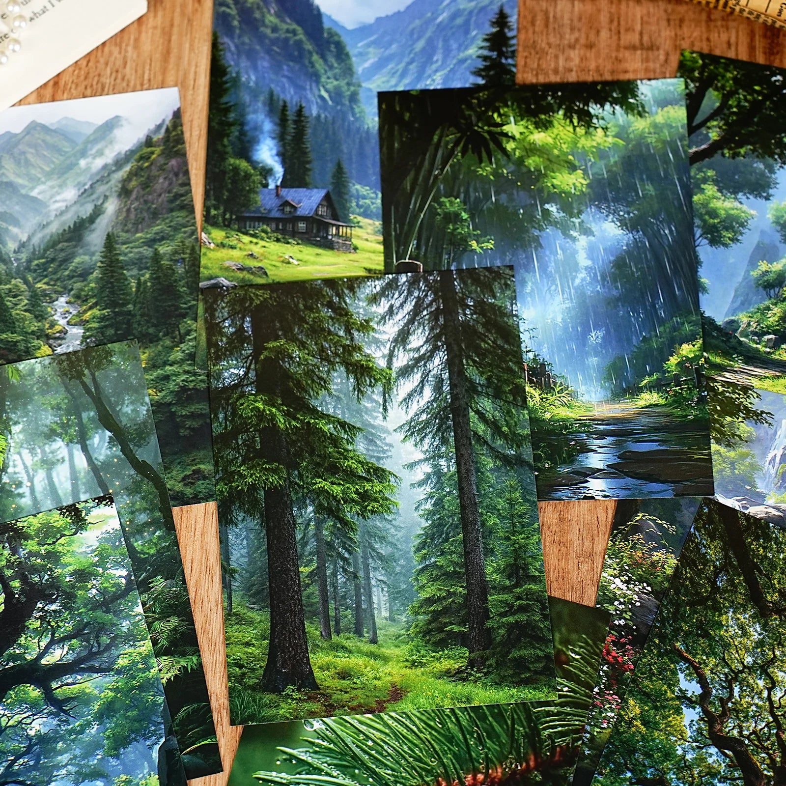 Natural Creation Series Landscape Theme Sticker Pack White Card Hand Account DIY Material Landscape Creation Stationery stickers Qme