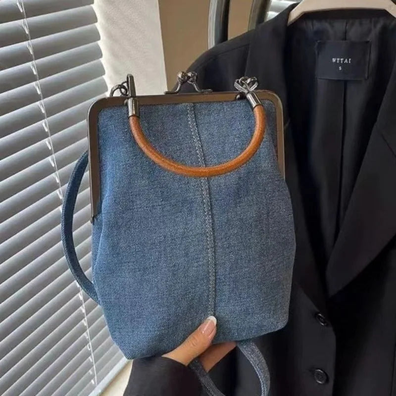 Cowboy Denim Phone Crossbody Bag Handcrafted Vintage Tote Adjustable Qme