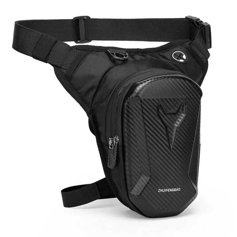 Motorcycle Men's Backpack Waterproof Motorcycle Riding Bag - Chest Waist Drop Leg Pack for Outdoor Sports Travel Accessories Qme black