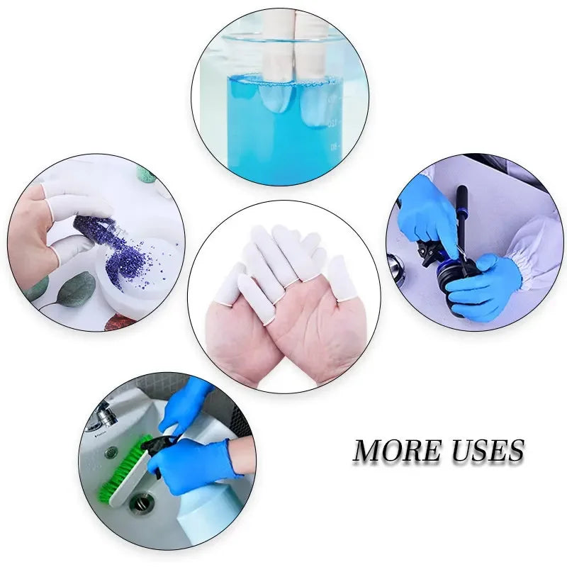 Disposable Latex Finger Cots Medium Anti Static Rubber Fingertip Protective Finger Cots for Epoxy Resin Handmade Jewelry DIY Qme