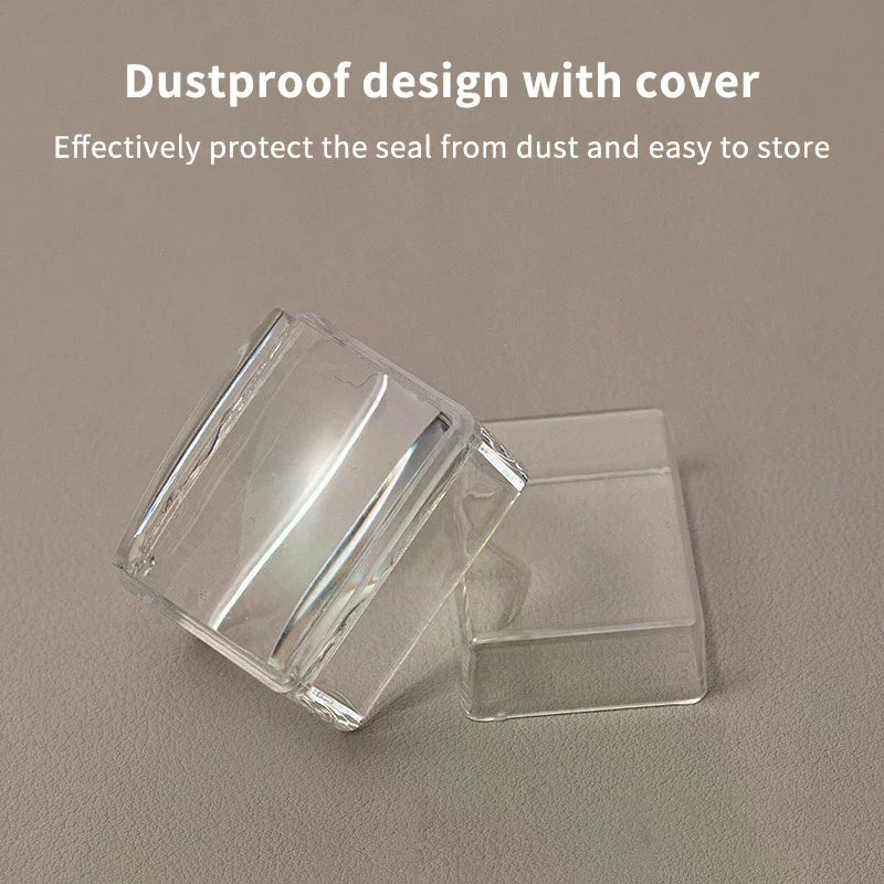 Transparent Rectangle Nail Art Stamper Scraper Silicone Head Transfer Qme