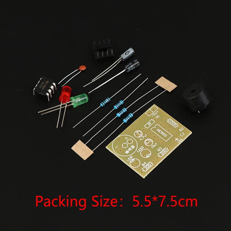NE555 DIY Kit LED Flasher & Signal Generator Circuit With PCB For Electronics Education & Solder Practice. Qme 1PC