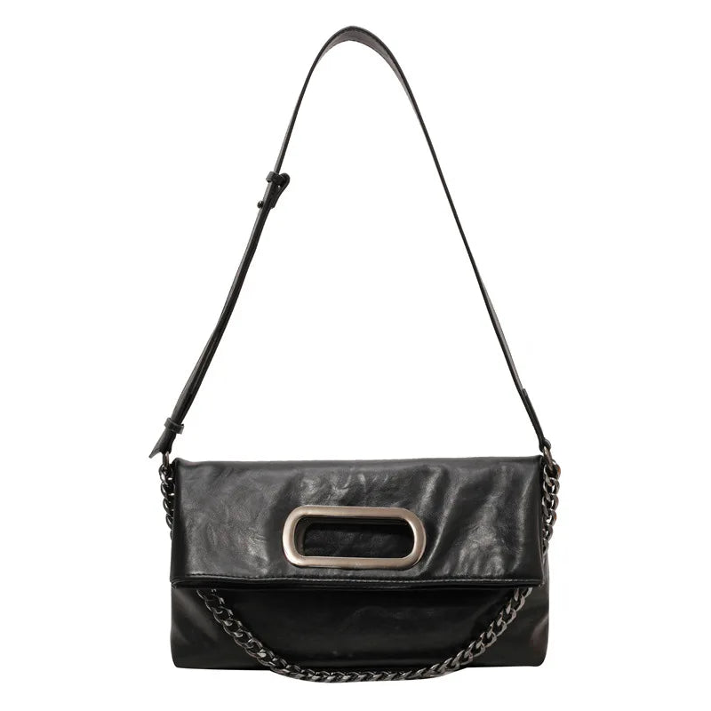 Large Capacity Commuter Tote Bag Women Vintage Chic Summer Shoulder Qme black