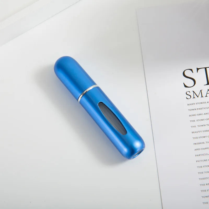 1/3/5/10pcs travel Leak portable mini perfume bottle with Bottom Fill Function aluminum refillable 5ml spray bottle Qme sapphire blue Metal 5ml