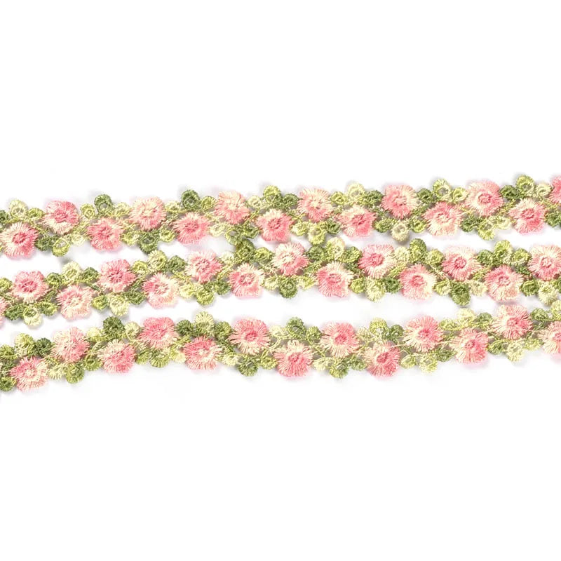 1yard 20mm Colorful Flower Lace Trim Ribbons Gift Wrapping DIY Clothing Sewing Accessories Wedding Party Decor Handmade Crafts Qme 6 1 yard a lot